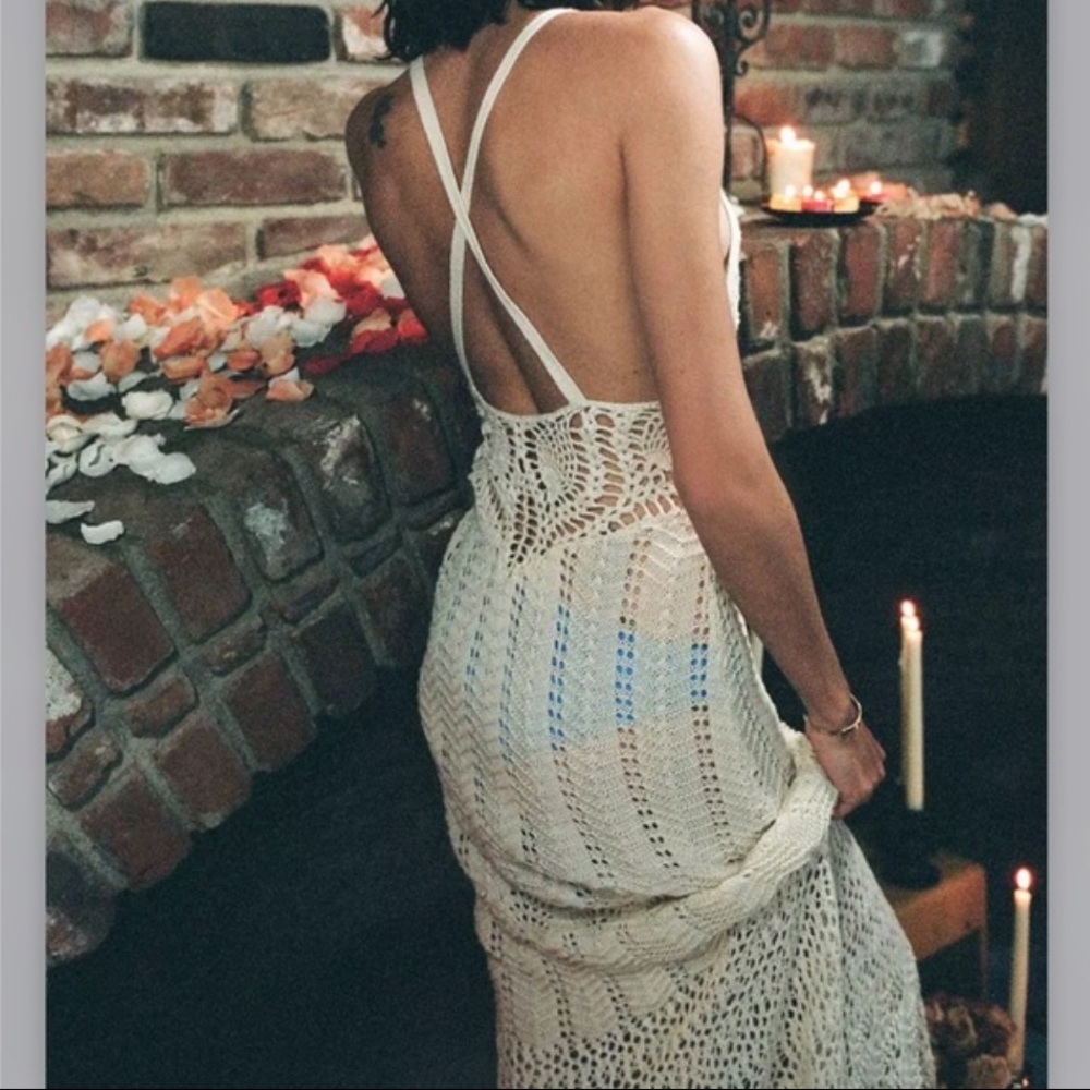 Ecote Cotton Sheer Crochet Maxi Dress - Picture 4 of 7
